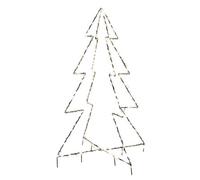 Pegdev - Pdl - Christmas Pre Lit 3D Tree With 240 Warm Leds, Black Frame, Timer, 3M Lead, Outdoor Garden Decor, 1.5M