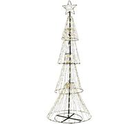 Pegdev - Pdl - Christmas Pre Lit 3D Tree With 310 Warm Leds, 8-Pattern Timer, Star Top, Black Frame, 5M Lead, Indoor/outdoor, 1.5M