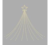 Pegdev - Pdl - Christmas Waterfall 2D Tree With 330 Warm Leds, Star Top, Twinkle, Timer, Indoor/outdoor, 1.5M