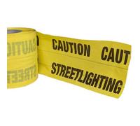 Pegdev - Pdl - Detectable Underground Tape (Street Lighting) 150mm Yellow Traceable 130 Micron En 12613 Tape (12M)