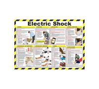 PDL - Pegdev - Electric Shock Hazard Sign - A2 Landscape First Aid Laminated Health & Safety Poster.