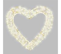 Pegdev - Pdl - Elegant Christmas Heart Shaped Pre Lit Led Decoration With 960 Warm White Leds 40Cm 5M Lead Timer