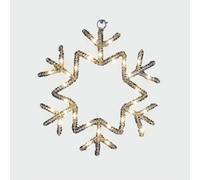 Pegdev - Pdl - Elegant Pre Lit 25Cm Snowflake Christmas Hanging Light 30 Warm White Micro Leds Battery Operated Timer