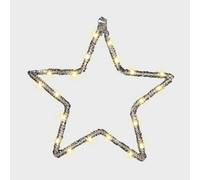 Pegdev - Pdl - Elegant Pre Lit 25Cm Star Christmas Hanging Light 20 Warm White Micro Leds Battery Operated Timer