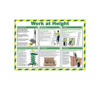 PDL - Pegdev - First Aid Laminated Health & Safety Poster - Working at Heights - Prevent Accidents, Ensure Safety.