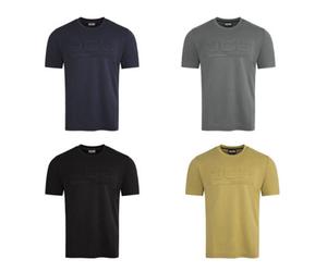 Pegdev - Pdl - Jcb Unisex Crew Neck Grey T Shirt 210Gsm Cotton Polyester 3D Embossed Logo Ribbed Collar Work Casual Wear S