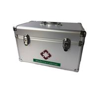 Pegdev - Pdl - Large Aluminium First Aid Case (Empty) - Lockable Portable Box For Psv Travel Kits - Green With Cross Print