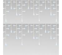 Pegdev - Pdl Led Icicle Lights Cool White With 10 Percent Twinkle White Rubber Cable Outdoor Indoor Connectable 7M