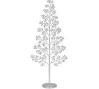 Pegdev - Pdl Outdoor Led Christmas Tree 210Cm 1200 Warm White Lights Silver Balls Resin Base 5M Cable