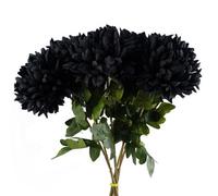 Pegdev - Pdl - Pack Of 6 Reflex Chrysanthemums 75Cm Black Artificial Silk Flowers Extra Large