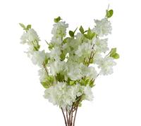 Pegdev - Pdl - Pack Of 6 X 100Cm Artificial Blossom Stems White Silk Flowers For Home Wedding Or Display Use