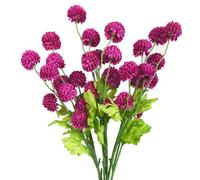 Pegdev - Pdl - Pack Of 6 X 50Cm Dahlia Pompom Pink Faux Stems For Home Décor, Weddings Or Event Displays