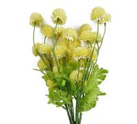 Pegdev - Pdl - Pack Of 6 X 50Cm Dahlia Pompom Yellow Faux Stems For Home Décor, Weddings Or Event Displays