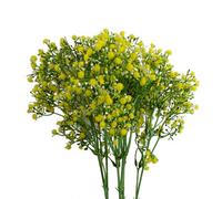 Pegdev - Pdl - Pack Of 6 X 55Cm Artificial Yellow Gypsophila Stem - Bright Baby's Breath For Craft And Decor