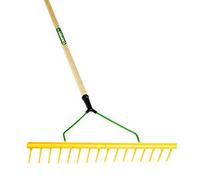 Pegdev - Pdl - Professional 16-Tooth Landscaping Polypropylene Rake With Hardwood Handle Heavy Duty For Use In Tough Environments