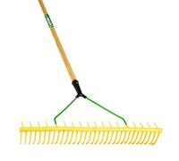 Pegdev - Pdl - Professional 32-Tooth Landscaping Polypropylene Rake With Hardwood Handle - Heavy Duty For Soil Grass Sand Leaves