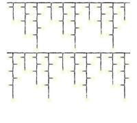 Pegdev - Pdl Warm White Led Icicle Lights Black Rubber Cable 60 40 20Cm Drop Outdoor Indoor Connectable Durable System 7M