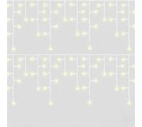 Pegdev - Pdl Warm White Led Icicle Lights White Rubber Cable 60 40 20Cm Drop Outdoor Indoor Connectable Durable System 11M