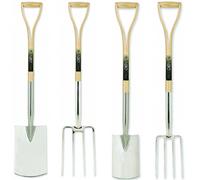Pegdev Perennial Stainless Steel Garden Tool Set - Spades & Forks in Light Oak Pegdev Light Oak