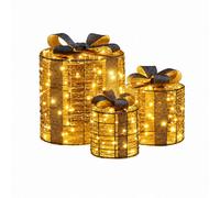 Pegdev Set Of 3 Led Light Up Christmas Gift Box Decorations