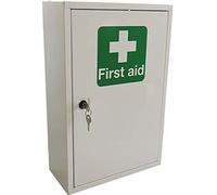 Pegdev Small Lockable White Metal First Aid Cabinet Wall Mounted Storage Pegdev White