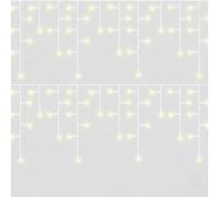 Pegdev Warm White LED Icicle Lights White Cable Outdoor Connectable 8m Pegdev Warm White