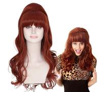 Peggy Bundy Wig for Women 80s Married Housewife Big Red Wig Costumes for Women Big Bouffant Hair Beehive Wigs Fits All Halloween Costume Compatible with Peggy Bundy Costume