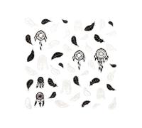 Peggy Sage Decorative Nail Stickers Feathers Black & White