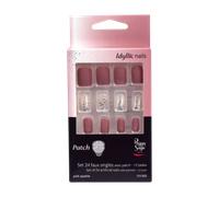 Peggy Sage Idyllic Nails Artificial Nails With Patches 24pcs Pink Sparkle