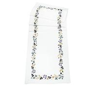 Peggy Wilkins 75" Floral Bluebell Woods White Table Runner
