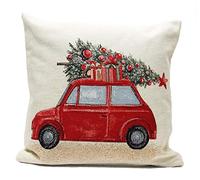 Peggy Wilkins Driving Home Christmas Tapestry Cushion - 45cm x 45cm