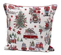 Peggy Wilkins Textiles Happy Holidays Christmas Tapestry Cushion - 18" x 18"