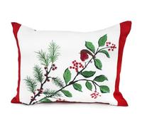 Peggy Wilkins Textiles Robin Hedgerow Christmas Embroidered Cushion - 33cm x 45cm