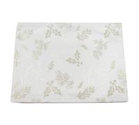 Peggy Wilkins Textiles Winter Hedgerow Sparkly Christmas Damask Tablecloth - Champagne/Gold - 53" x 88"