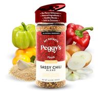 Peggy's Food Sassy Chili Blend Spicy Chili Seasoning - Hot Chilli Powder Seasoning - Perfect Blend of Chili Peppers and Herbs with Pink Himalayan Salt - No Condoms or Additives - Pack