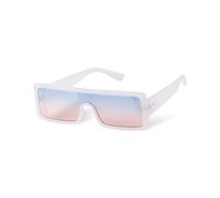 PEGH Square Sunglasses Flat Top Retro Rectangle Gradient Shades Chunky Y2K Unisex Frame Glasses for Women Men, Ttranslucent White/Blue Gradient Pink, 50mm,143mm