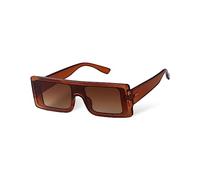 PEGH Square Sunglasses Flat Top Retro Rectangle Gradient Shades Chunky Y2K Unisex Frame Glasses for Women Men, Dark Brown/Brown, 50mm,143mm
