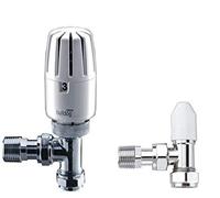 Pegler Bulldog GEN2 15mm Angled TRV Thermostatic Radiator Valve Lockshield Pack