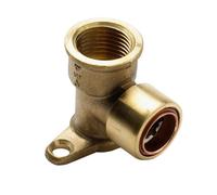 Pegler Yorkshire Tectite Push-Fit 90° Wallplate Pipe Elbow (Dia)15mm