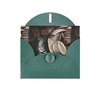 PEGQCVAM Cowboy Black Hat Western Boots Greeting card.Dark Green Luxury Pearlescent Greeting Card, Premium Cardstock for All Occasions