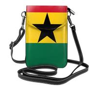 Pegqcvam Flag Of Ghana Small Cell Phone Purse, Floral Print Crossbody Bag, Pu Leather Mini Wallet With Shoulder Strap, Secure Magnetic Closure.