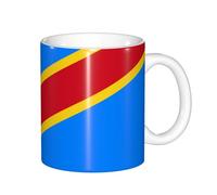 PEGQCVAM Flag of the Congo Mugs.All-Over Print Ceramic Coffee Mug - Non-Slip Base, Comfort Handle, Dishwasher Safe.