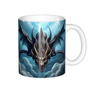 PEGQCVAM Flying Dragon Mugs.All-Over Print Ceramic Coffee Mug - Non-Slip Base, Comfort Handle, Dishwasher Safe.