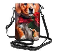 Pegqcvam Gentleman-Like Dog Small Cell Phone Purse, Floral Print Crossbody Bag, Pu Leather Mini Wallet With Shoulder Strap, Secure Magnetic Closure.