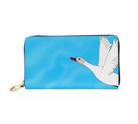 PEGQCVAM Happy White Goose Leather Wallet. Stylish Design With Multiple Card Slots, Cash Compartment And Durable Leather. Women'S.