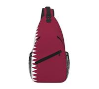 PEGQCVAM Qatar Flag Cross Chest Bag Diagonally. Large Capacity, Adjustable Shoulder Straps, Cup Holders And Umbrella Holders On Both Sides.