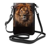 Pegqcvam The Lion'S Gaze Small Cell Phone Purse, Floral Print Crossbody Bag, Pu Leather Mini Wallet With Shoulder Strap, Secure Magnetic Closure.