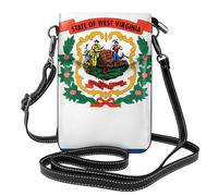 Pegqcvam West Virginia Flag Small Cell Phone Purse, Floral Print Crossbody Bag, Pu Leather Mini Wallet With Shoulder Strap, Secure Magnetic Closure.