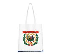 PEGQCVAM West Virginia Flag Totes.Printed Canvas Tote Bag.Lightweight Heavy Duty Polyester, Dual Handles for Everyday Use.