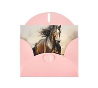 PEGQCVAM Western Horse Greeting card.Pink Luxury Pearlescent Greeting Card, Premium Cardstock for All Occasions
